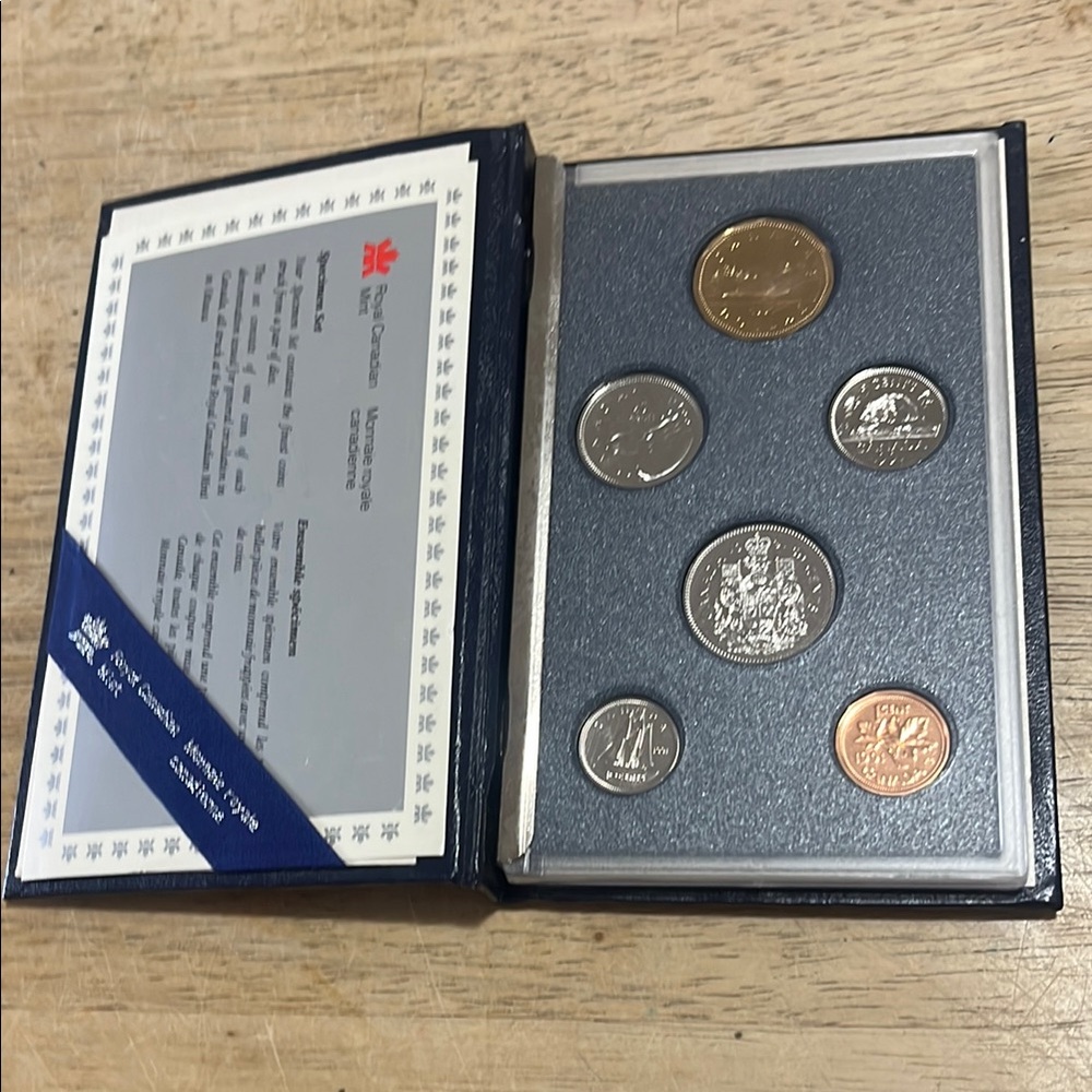 1991 Canadian Specimen 6 coin set with low mintage 25 cents.